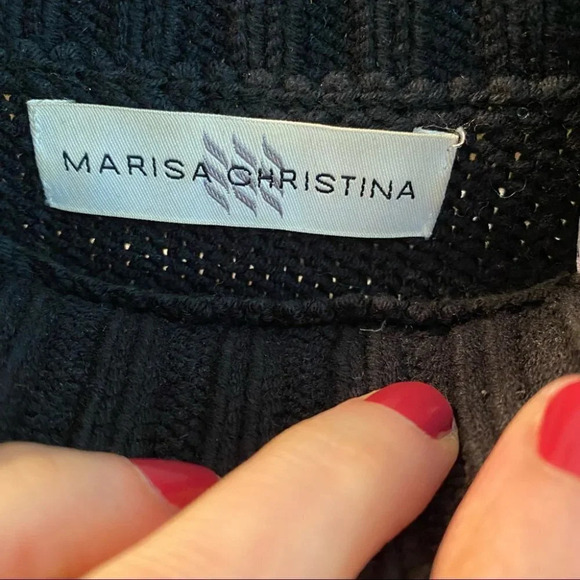 Vintage 90s Argyle Pullover Sweater Mockneck Oversized Womens Size Medium Black - Picture 13 of 16